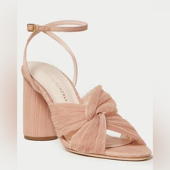Loeffler Randall Reed Pleated Twist Knotted High Heel Sandals - NWT - Picture 1 of 13